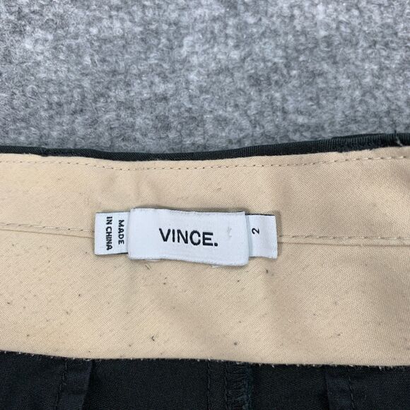 Vince Short Womens 2 Solid Black Side Buckle Knee Length Low Rise Bermuda Casual - Picture 4 of 11